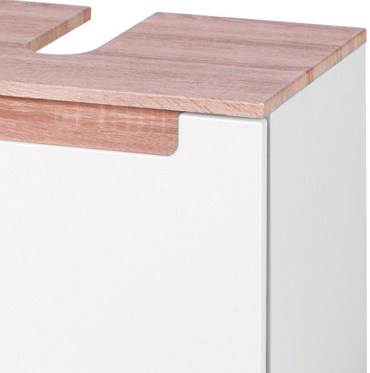 Waschbeckenunterschrank Siena B: 60 cm Sonoma Eiche/Weiß - Weiß/Sonoma Eiche, MODERN, Holzwerkstoff (60/40/35cm) - Held