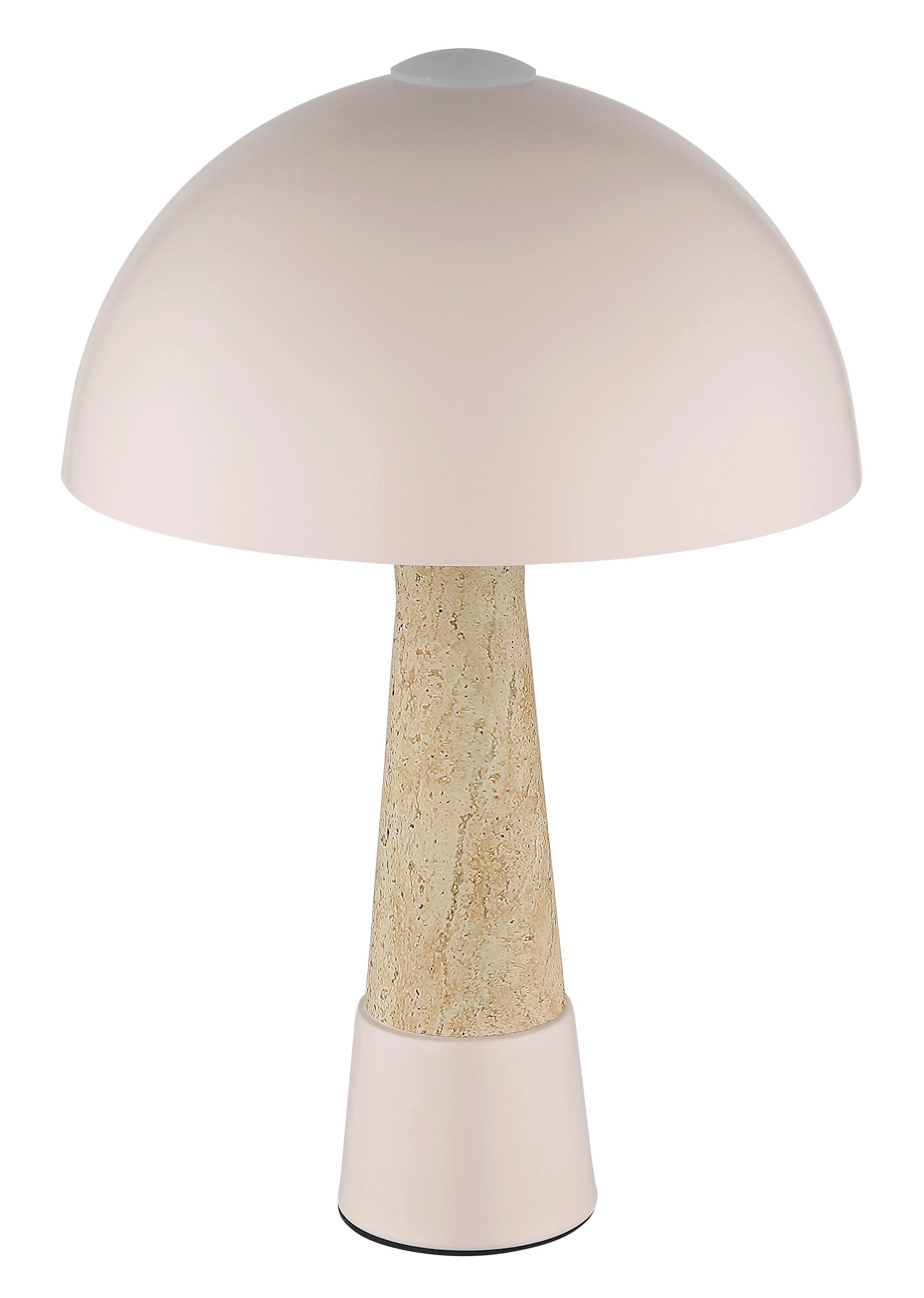 Tischleuchte Exkl. 1xe27, 40w - Champagner/Beige, Design, Kunststoff/Metall (25/36,5cm) - Globo