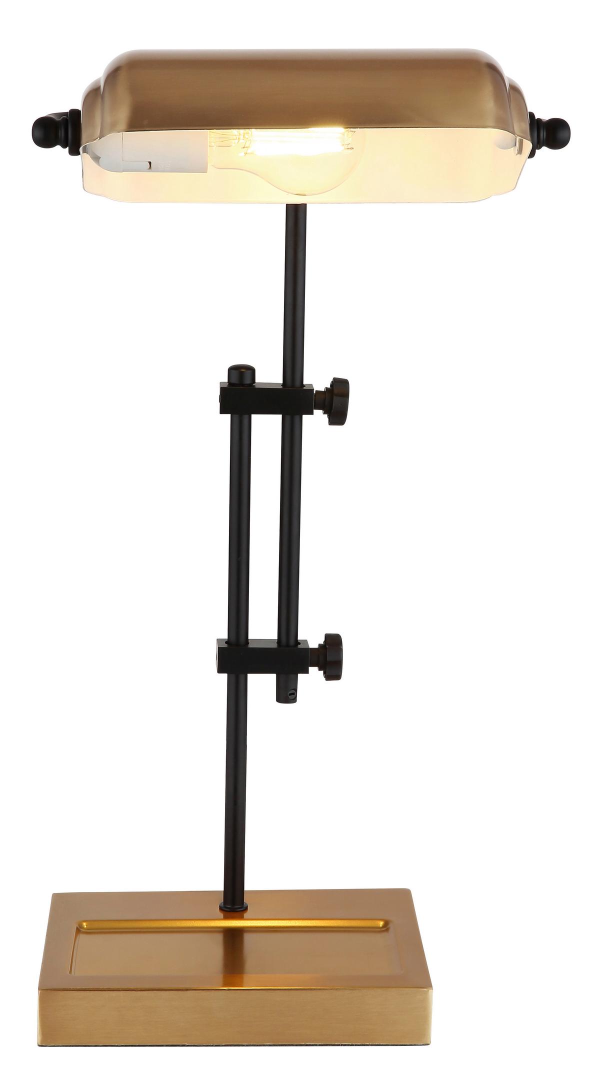 Tischleuchte 24918m - Goldfarben/Schwarz, KONVENTIONELL, Metall (26,5/18,2/50cm) - Globo