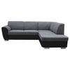 Ecksofa Mit Bettkasten Doris Rücken Echt Grau/schwarz - Silberfarben/Schwarz, Design, Textil (255/196cm) - MID.YOU