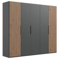 Drehtürenschrank Andorra Eiche/graphitfarben B: 250 Cm - Eichefarben/Graphitfarben, MODERN, Holzwerkstoff (250/216/58cm) - MID.YOU