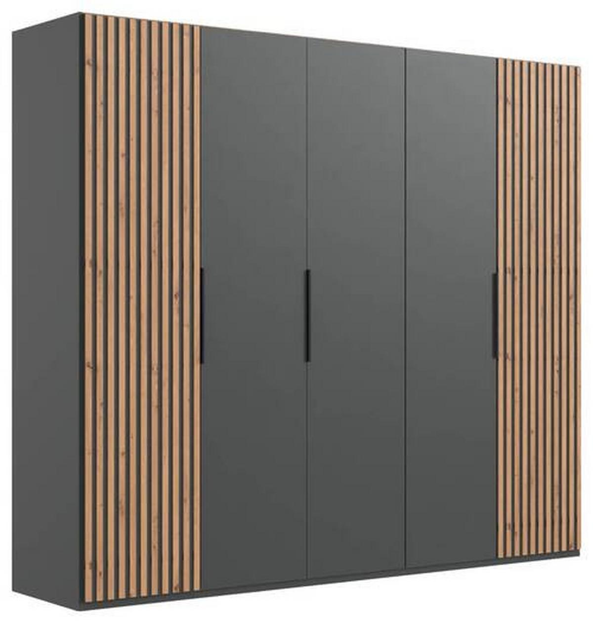 Drehtürenschrank Andorra Eiche/graphitfarben B: 250 Cm - Eichefarben/Graphitfarben, MODERN, Holzwerkstoff (250/216/58cm) - MID.YOU