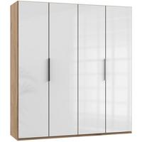 Drehtürenschrank200cm Level, Weiß/eiche Dekor - Eichefarben/Weiß, MODERN, Glas/Holzwerkstoff (200/216/58cm) - MID.YOU
