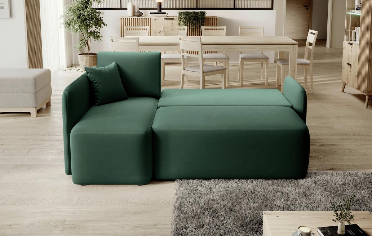 Ecksofa Hadson Grün S: 150x206 Cm - Schwarz/Grün, Design, Textil (150/206cm) - P & B