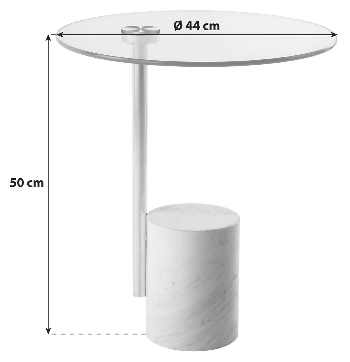 Beistelltisch Mit Glasplatte Rund Rosario, Gold/schwarz - Goldfarben/Schwarz, MODERN, Glas/Stein (44/44/50cm) - Kayoom