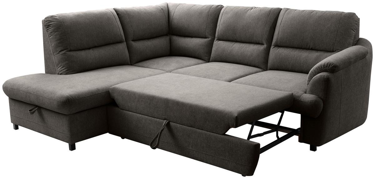 Ecksofa Gusto Braun S: 200x240 cm - Greige/Schwarz, Basics, Textil (200/240cm)