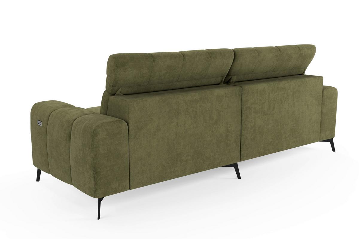 Rohová sedačka LAYA, levá, olivově zelená tkanina MEMPHIS - olivově zelená, Moderní, textil (155/250cm) - Premium Living