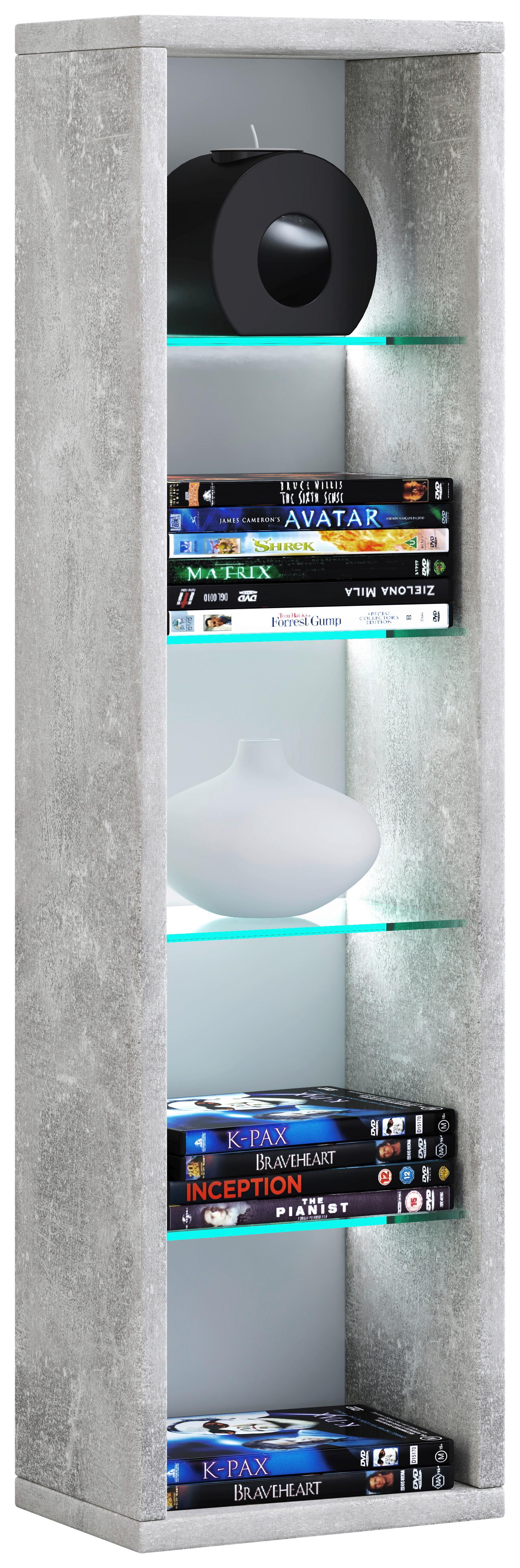 Wandregal Rasito Grau B: 21 cm - Grau, Design, Glas/Holzwerkstoff (21/77/14cm) - MID.YOU