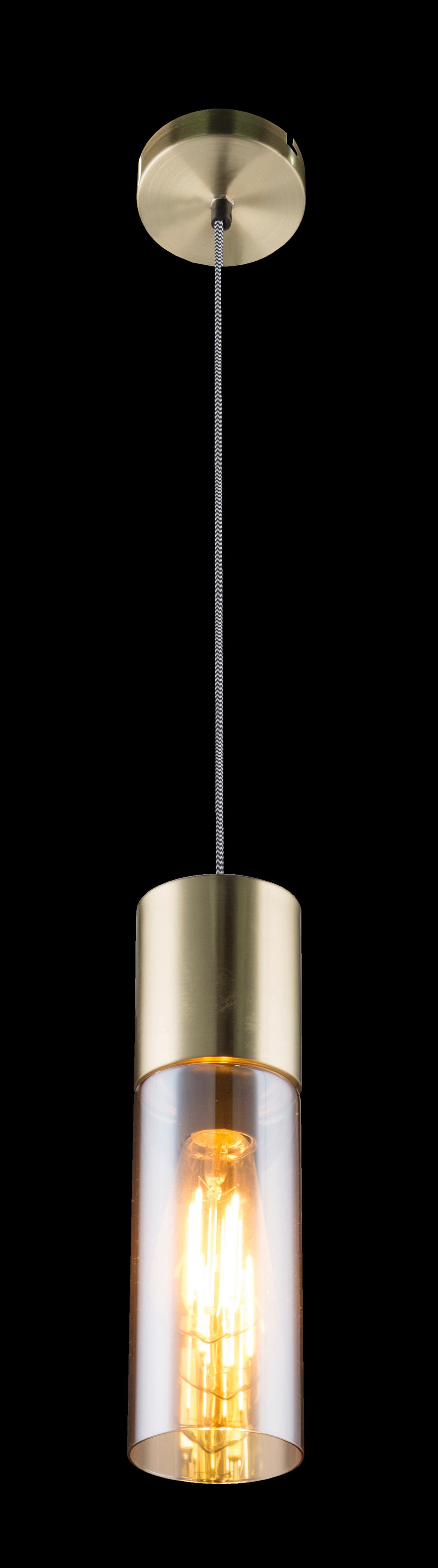 Hängeleuchte H: 152,5 cm 1-Flammig, Messing/ Glas - Messingfarben, KONVENTIONELL, Glas/Metall (10,5/152,5cm) - Globo