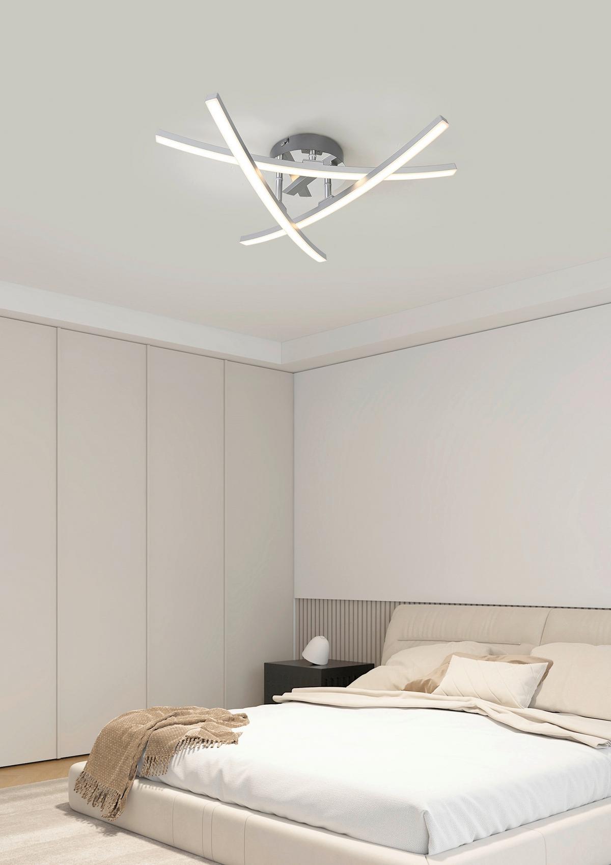 STROPNÉ LED SVIETIDLO KRISTINA - chrómová/strieborná, Modern, kov/plast (56/11cm) - Mömax