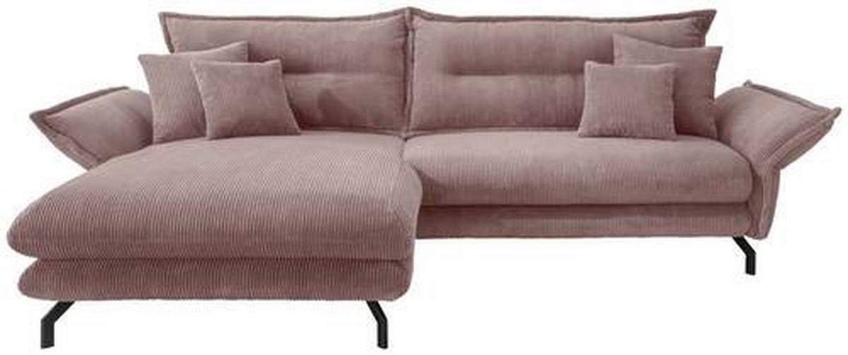 Ecksofa Lava Rosa S: 180/255 cm - Schwarz/Rosa, MODERN, Textil (180/255cm) - Livetastic