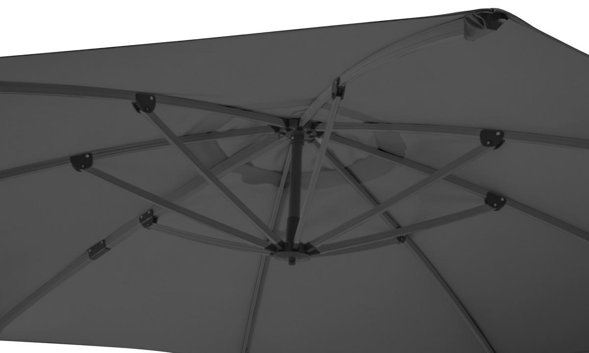 Ampelschirm BxHxT: 374x269x350 cm Anthrazit - Anthrazit/Grau, Basics, Textil/Metall (374/269/350cm) - Schneider