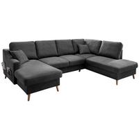 Wohnlandschaft Valentina Anthrazitu-F150/301 - Anthrazit/Naturfarben, KONVENTIONELL, Textil (150/301/200cm) - P & B