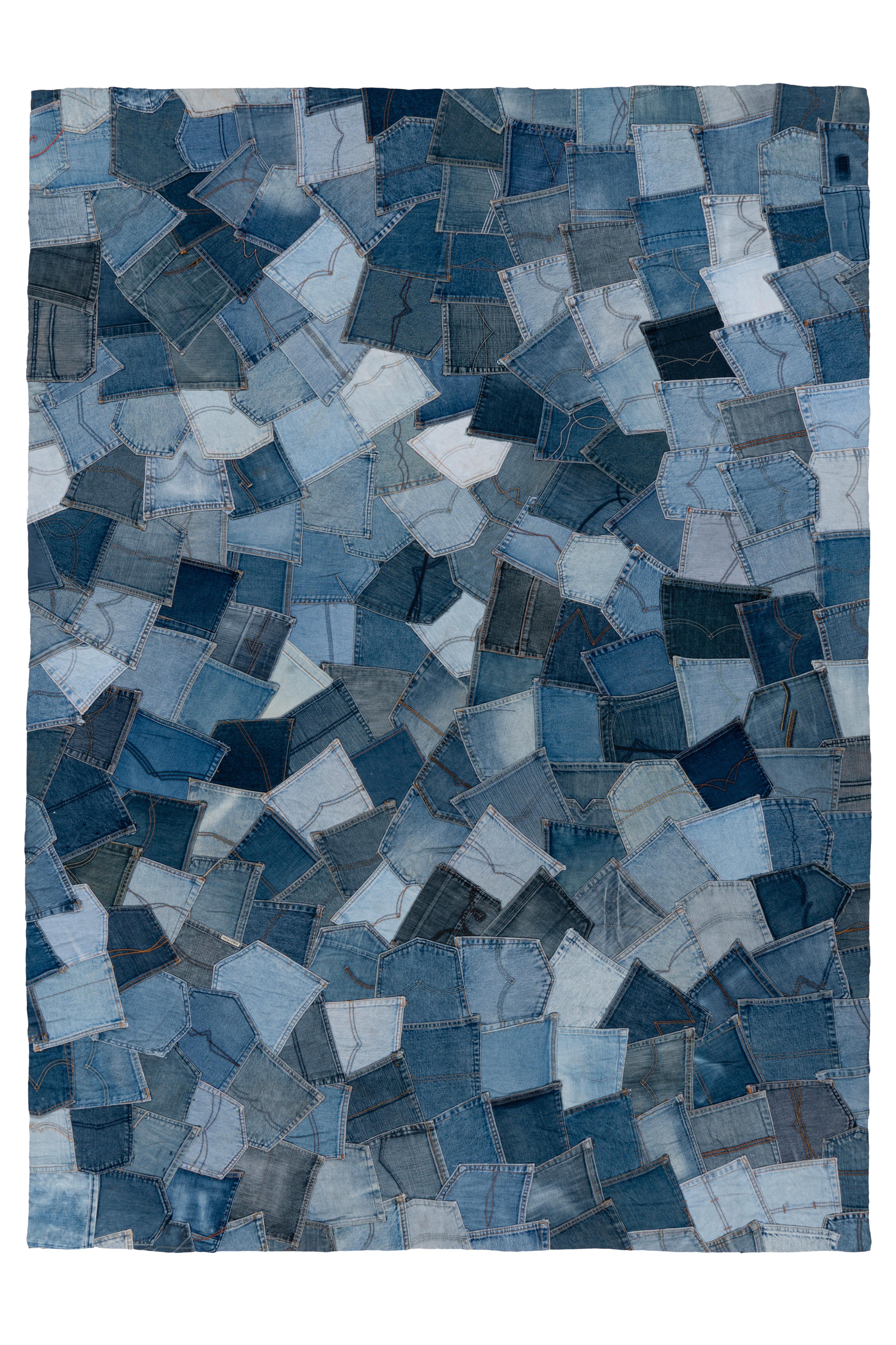 Flachwebteppich My Denim Pocke 465 Blu 160x230 - Blau, Basics, Textil (160/230cm) - Obsession