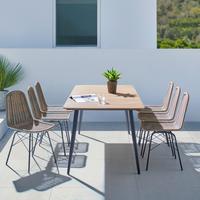 Zahradní souprava ZOPHIA - šedá/tmavě šedá, Moderní, kov/plast (180/74/90cm) - Bessagi Garden