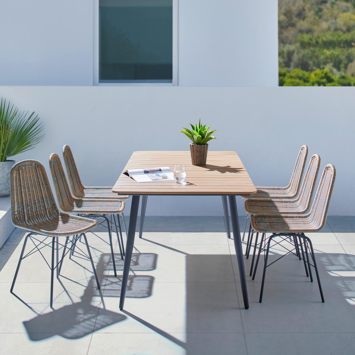 Zahradní souprava ZOPHIA - šedá/tmavě šedá, Moderní, kov/plast (180/74/90cm) - Bessagi Garden