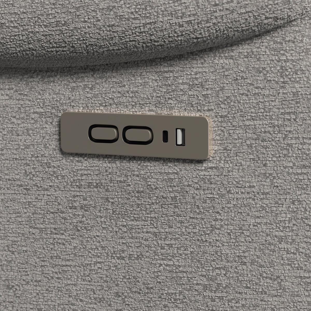 Relaxační křeslo ALICE, světle šedé buklé, max. 140 kg - černá/světle šedá, Moderní, kov/dřevo (76/110/94cm) - Bessagi Home