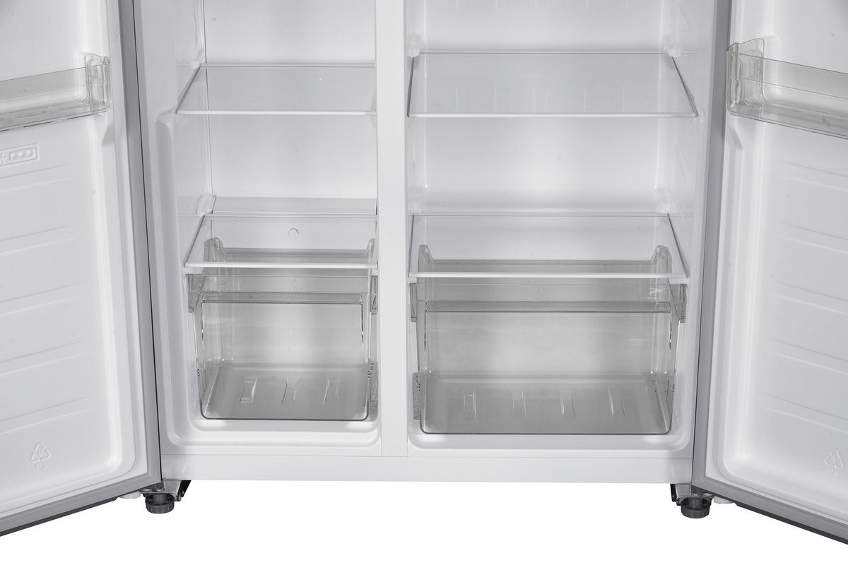 SIDE-BY-SIDE Schwarz B: 91cm - Schwarz, Trend, Glas/Kunststoff (91/177/59cm) - Respekta