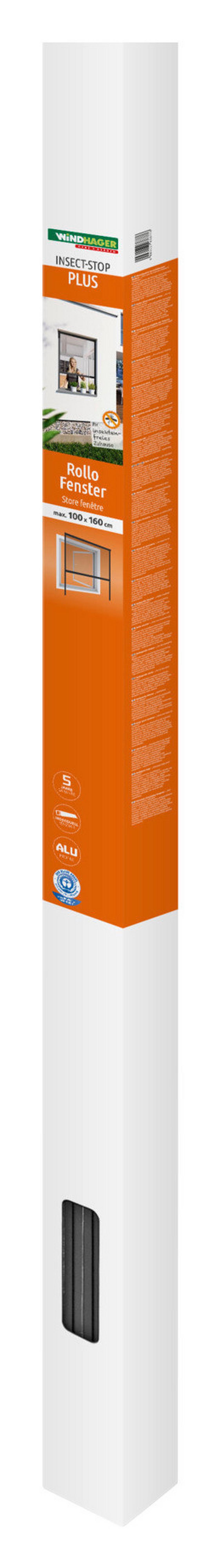 Fliegengitter Rollo 100x160 Cm Anthrazit Ohne Bohren - Anthrazit, Basics (100/160cm)