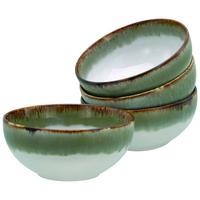 Schüsselset 4 -Teilig. Cascade Steinzeug, Weiß/Grün - Weiß/Grün, Design, Keramik - Creatable