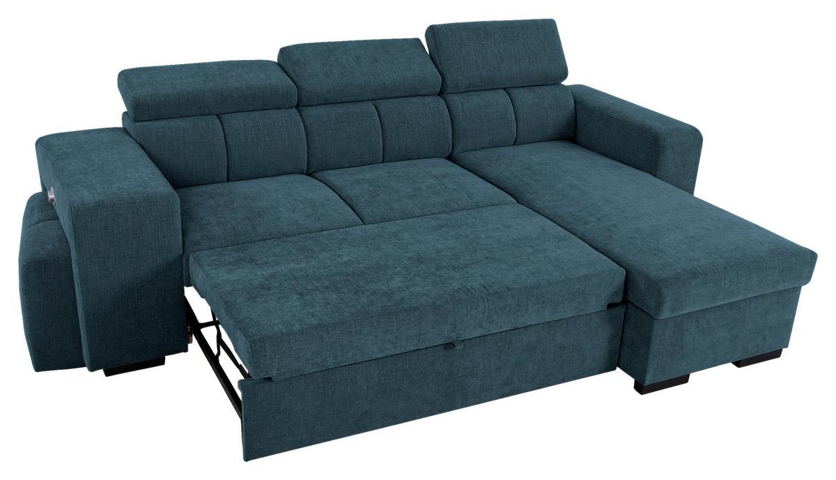 Ecksofa Sirius M blau, 251x165cm - Blau, KONVENTIONELL, Holz/Holzwerkstoff (251/165cm)