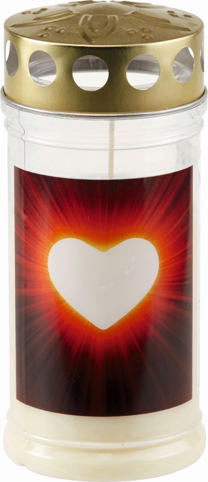 Grabkerze Herz - Klar/Transparent, KONVENTIONELL, Kunststoff (8/17,2/8cm)