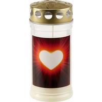 Grabkerze Herz - Klar/Transparent, KONVENTIONELL, Kunststoff (8/17,2/8cm)