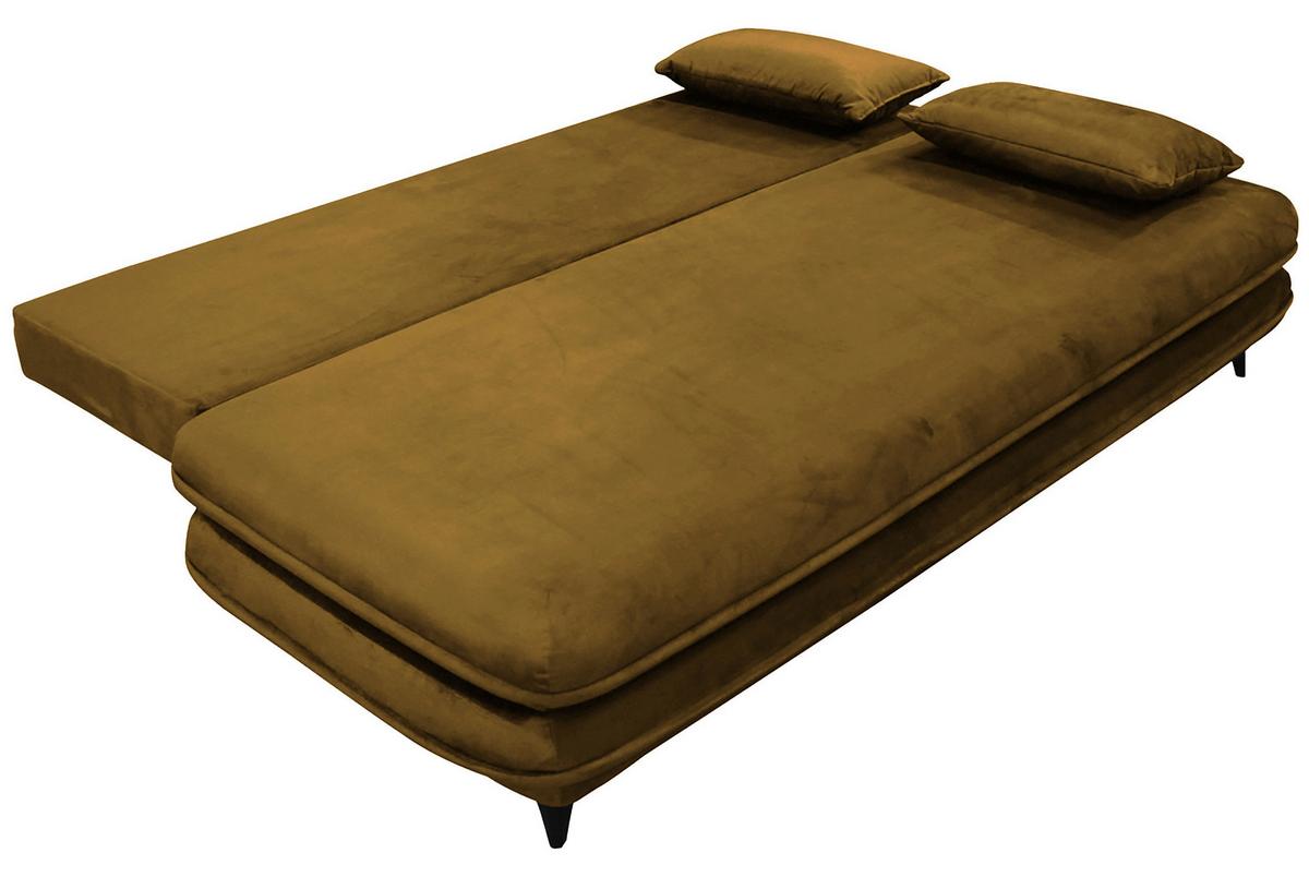 2-sitzer-sofa Mit Schlaffunktion Look B: 217 Cm - Goldfarben/Schwarz, Design, Textil (217/73/86/106cm) - MID.YOU