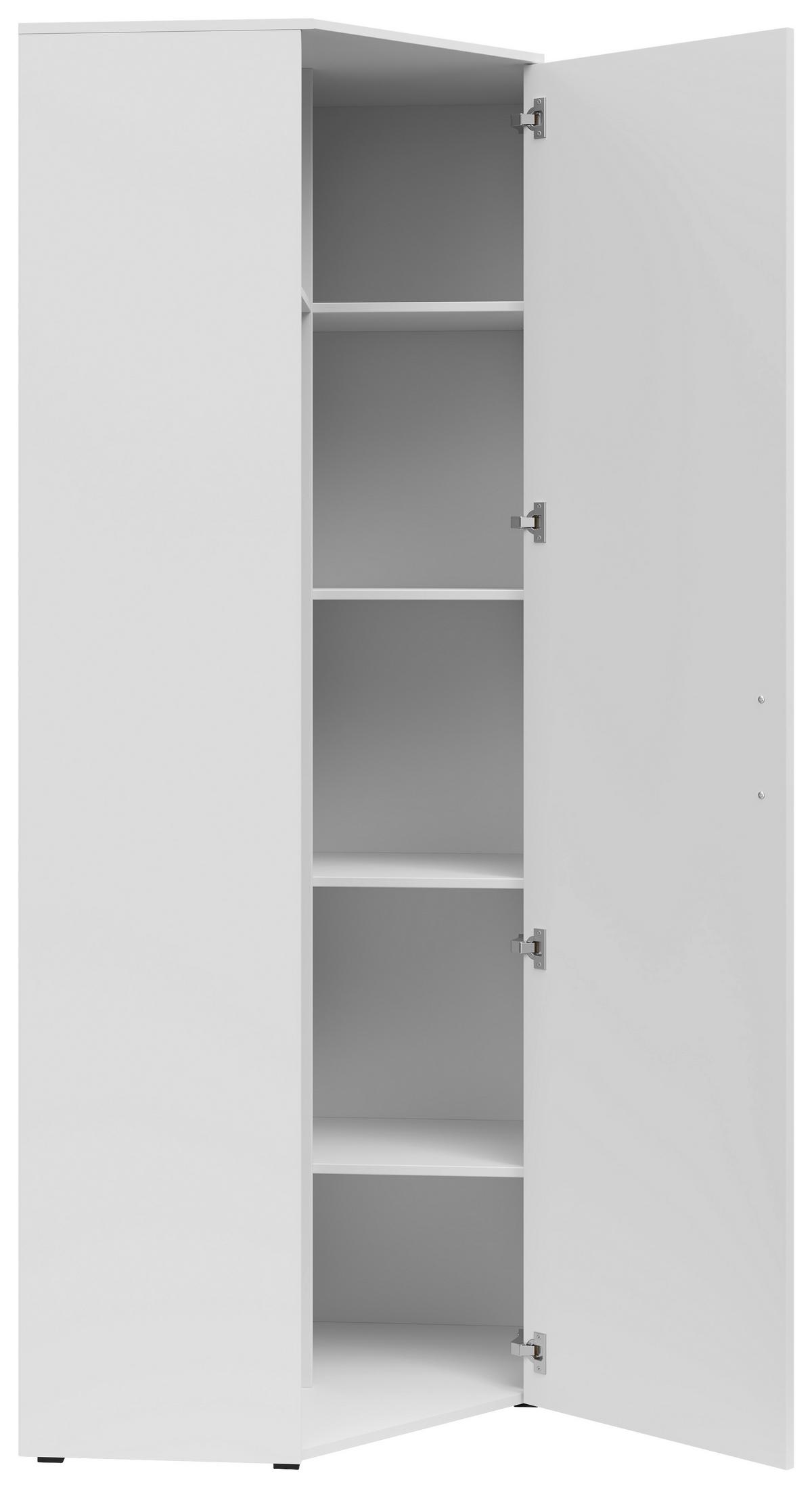 Eckschrank Multi Weiß 71,5 X 195 X 40 cm - Weiß, MODERN, Holzwerkstoff (101/195/79cm)