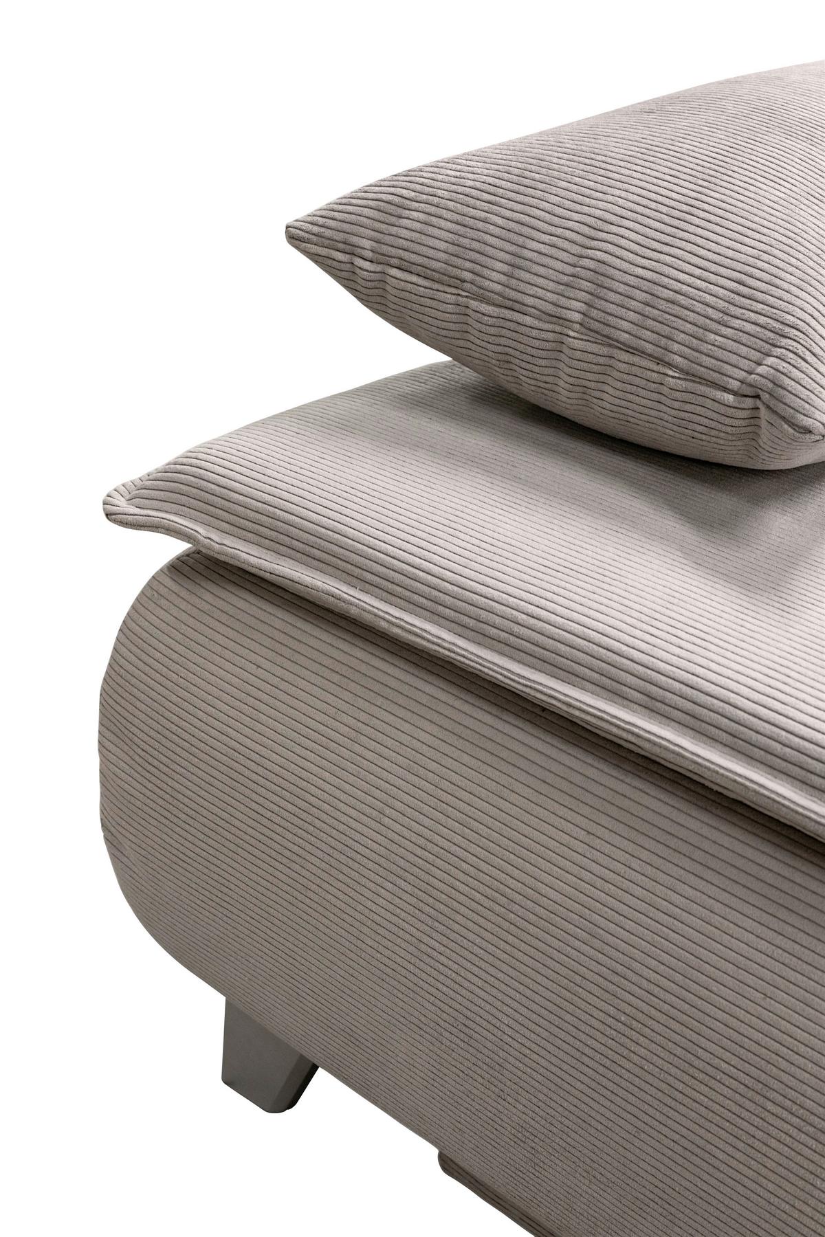 Boxspringová pohovka MONA LUX, světle šedý manšestr - světle šedá, Moderní, textil (208/100/106cm) - Mömax