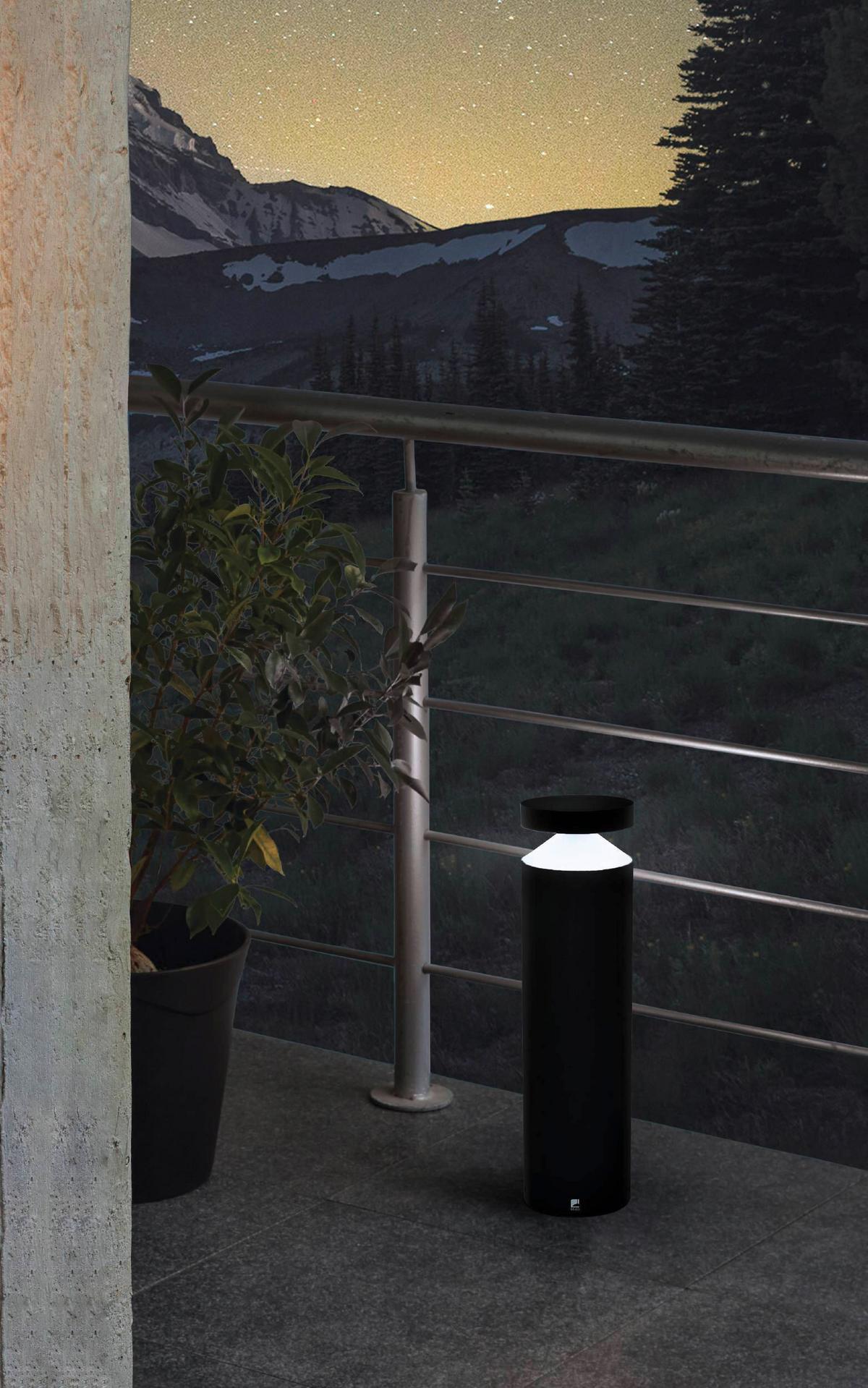 Sockelleuchte Melzo 11 Watt Aluminium/kunststoff - Transparent/Schwarz, Design, Kunststoff/Metall (13,5/45cm) - Eglo