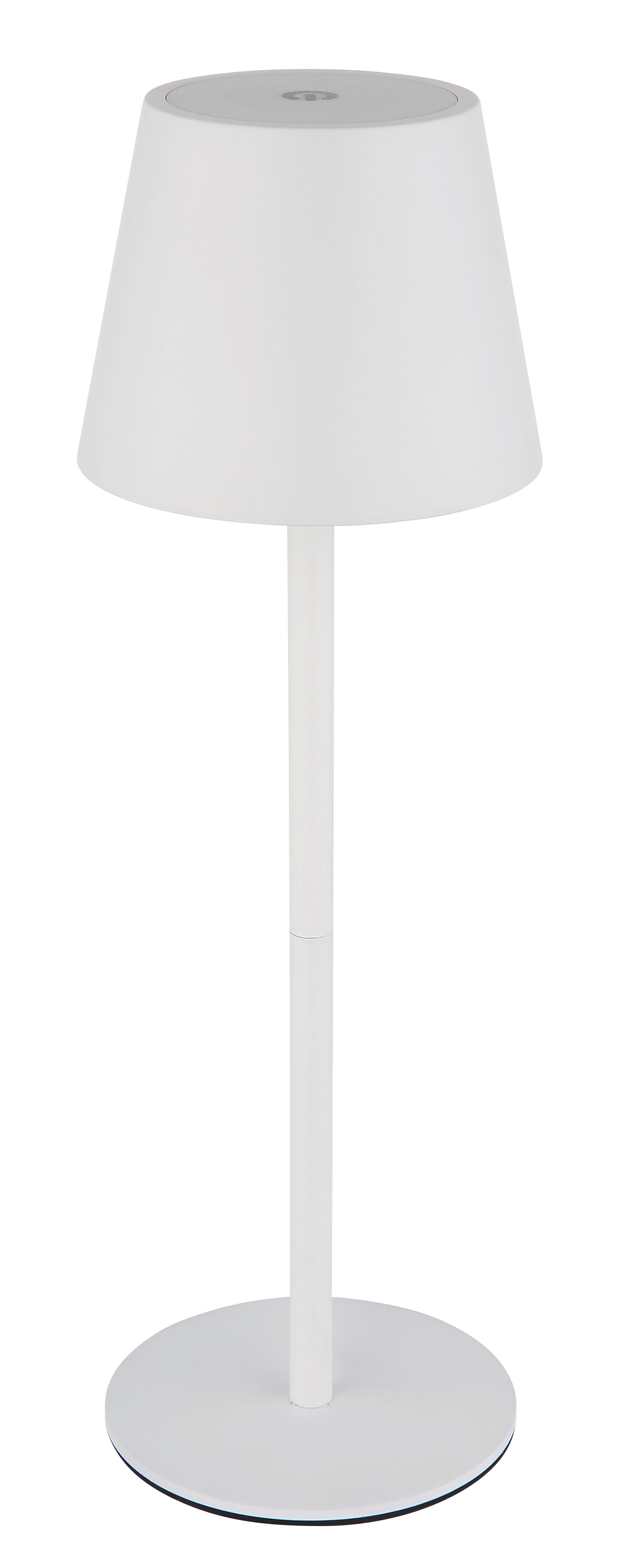 Akku-tischleuchte 58488w Verschlusslicht - Weiß, Design, Kunststoff/Metall (10,6/36cm) - Globo