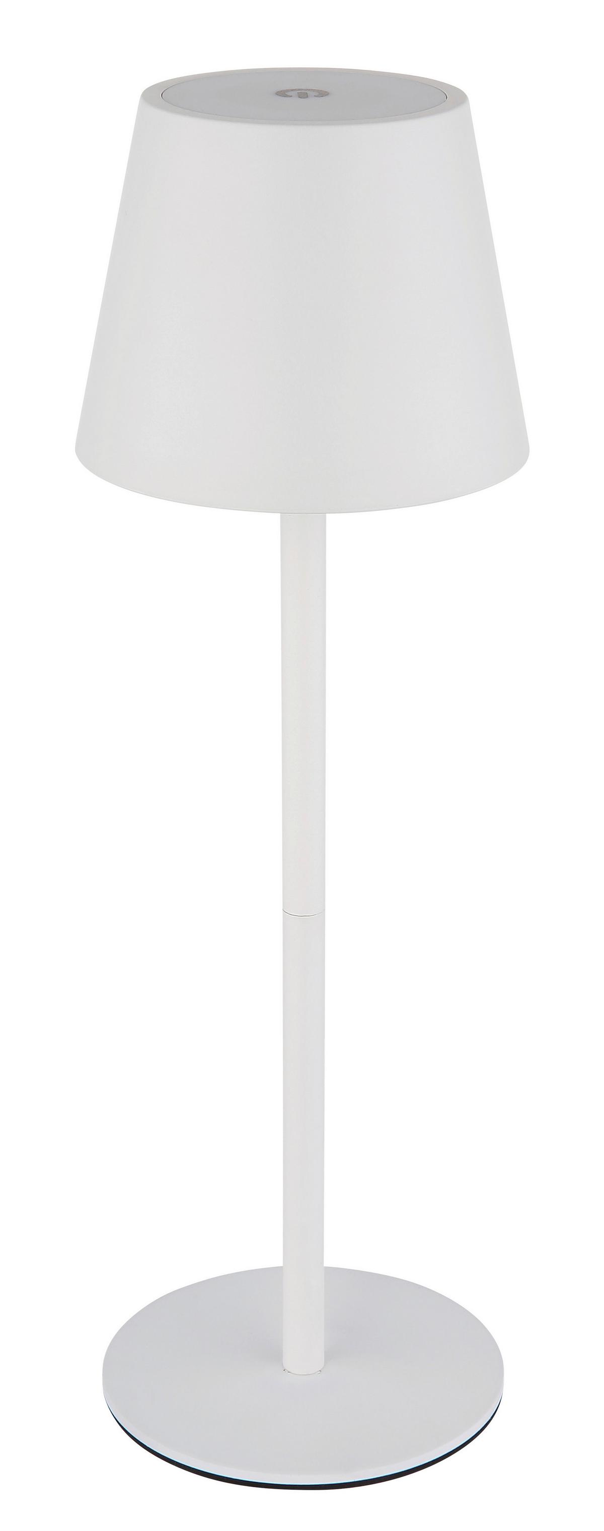 Akku-Tischleuchte 58488w Verschlusslicht - Weiß, Design, Kunststoff/Metall (10,6/36cm) - Globo