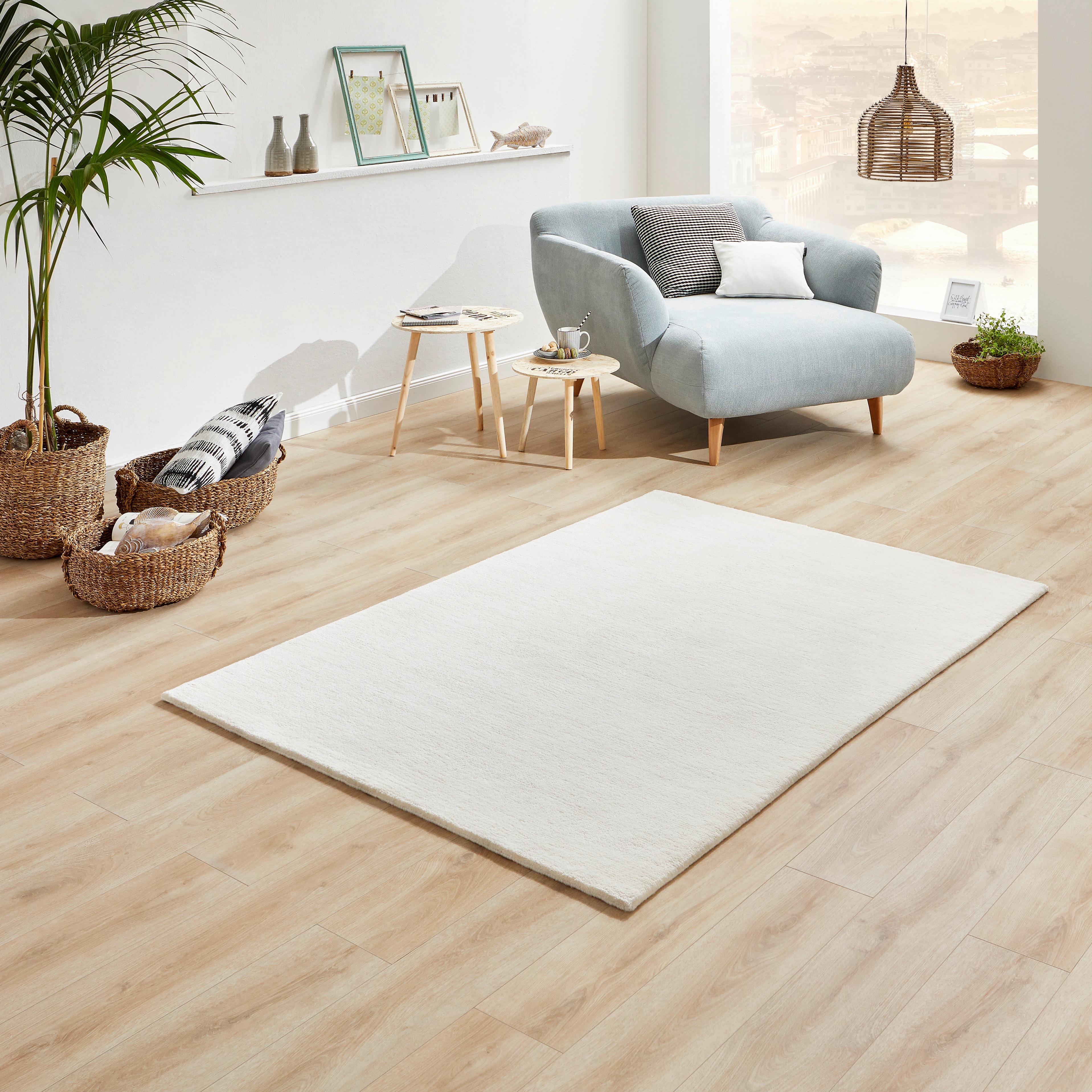 Orientalischer Webteppich Weiß Naturfaser Nepal 120x180 Cm - Weiß, Basics, Textil (120/180cm) - Cazaris