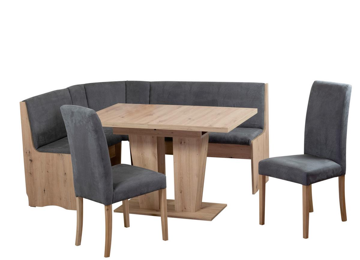 Eckbankgruppe Duisburg Veduar Titanic Grau/Eiche D. L: 125cm - Eiche Artisan/Grau, KONVENTIONELL, Holz/Holzwerkstoff (125/89/165cm) - MID.YOU