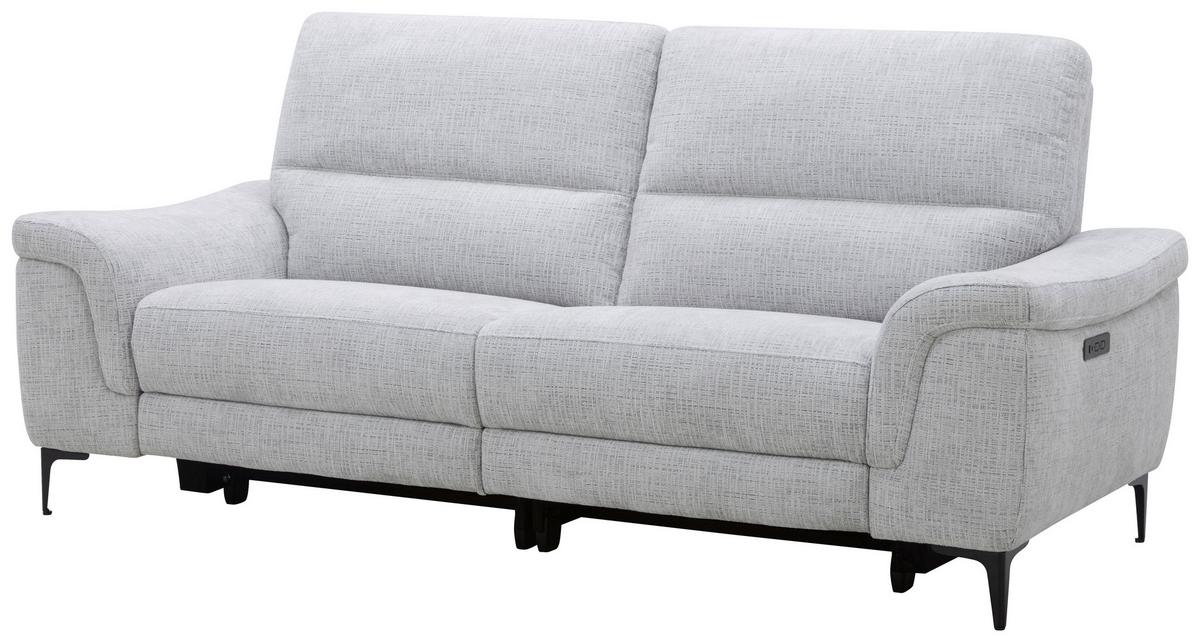 2-Sitzer Sofa Berlin Samt Grau, B: 214 cm - Schwarz/Naturfarben, MODERN, Holz/Kunststoff (216/94/95cm)