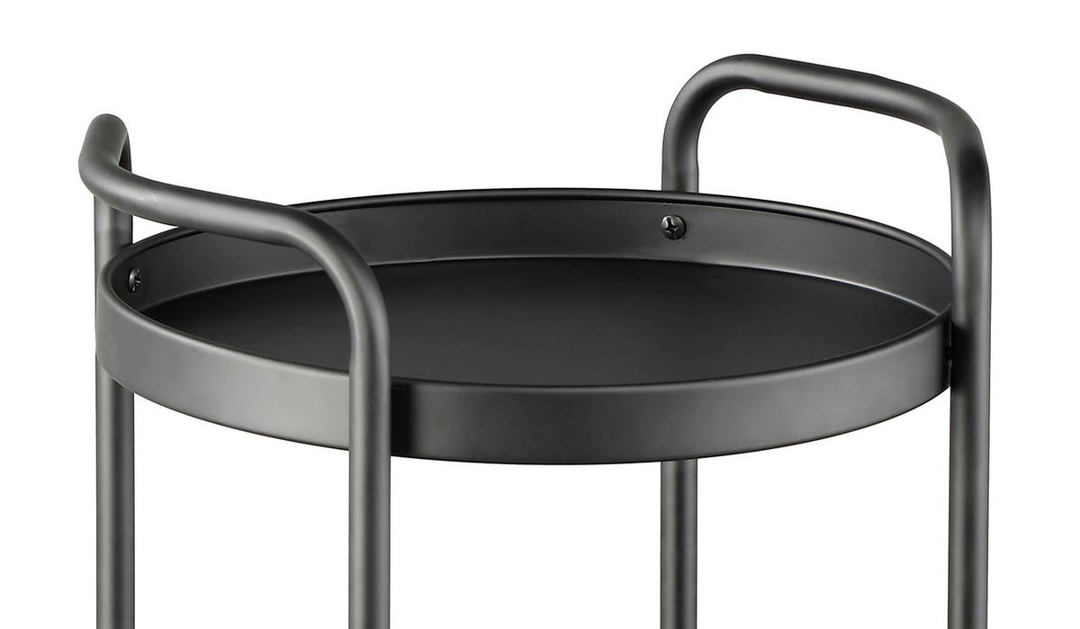 Servírovací vozík Justus, čierny kov, š: 40cm - čierna, Modern, kov/plast (39,5/72,5/35,5cm) - Mömax