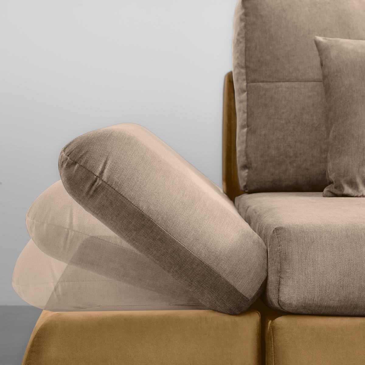 Rohová sedačka ENRICO, oboustranná, béžová - černá/barvy chromu, Konvenční, kov/textil (303/88/185cm) - Based