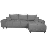 ECKSCHLAFSOFA Ramon, Dunkelgrau S: 296x182cm - Chromfarben/Dunkelgrau, Trend, Textil (296/182cm)