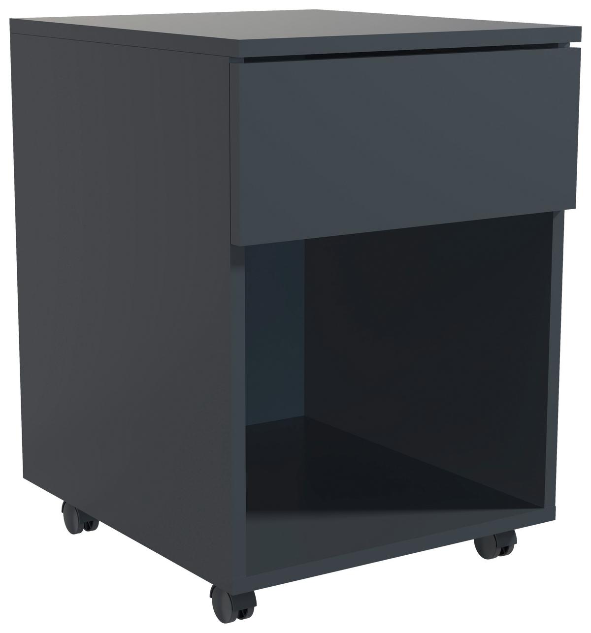 Rollcontainer Anthrazit Dalrosa 39x55x45 Cm - Anthrazit, MODERN, Holzwerkstoff/Kunststoff (39/55/45cm) - MID.YOU