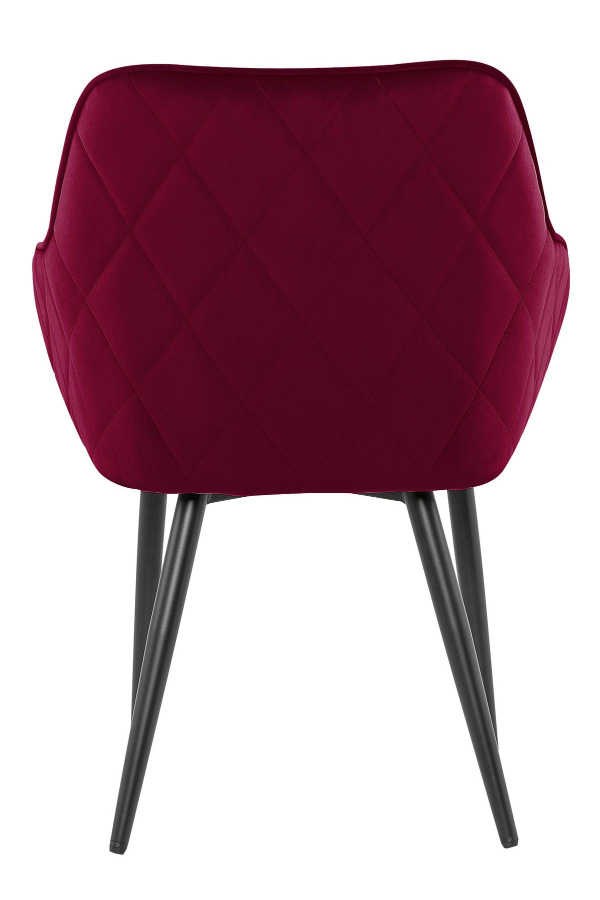 Armlehnstuhl Rot B: 61cm - Rot/Schwarz, MODERN, Textil/Metall (61/85/60cm) - Livetastic