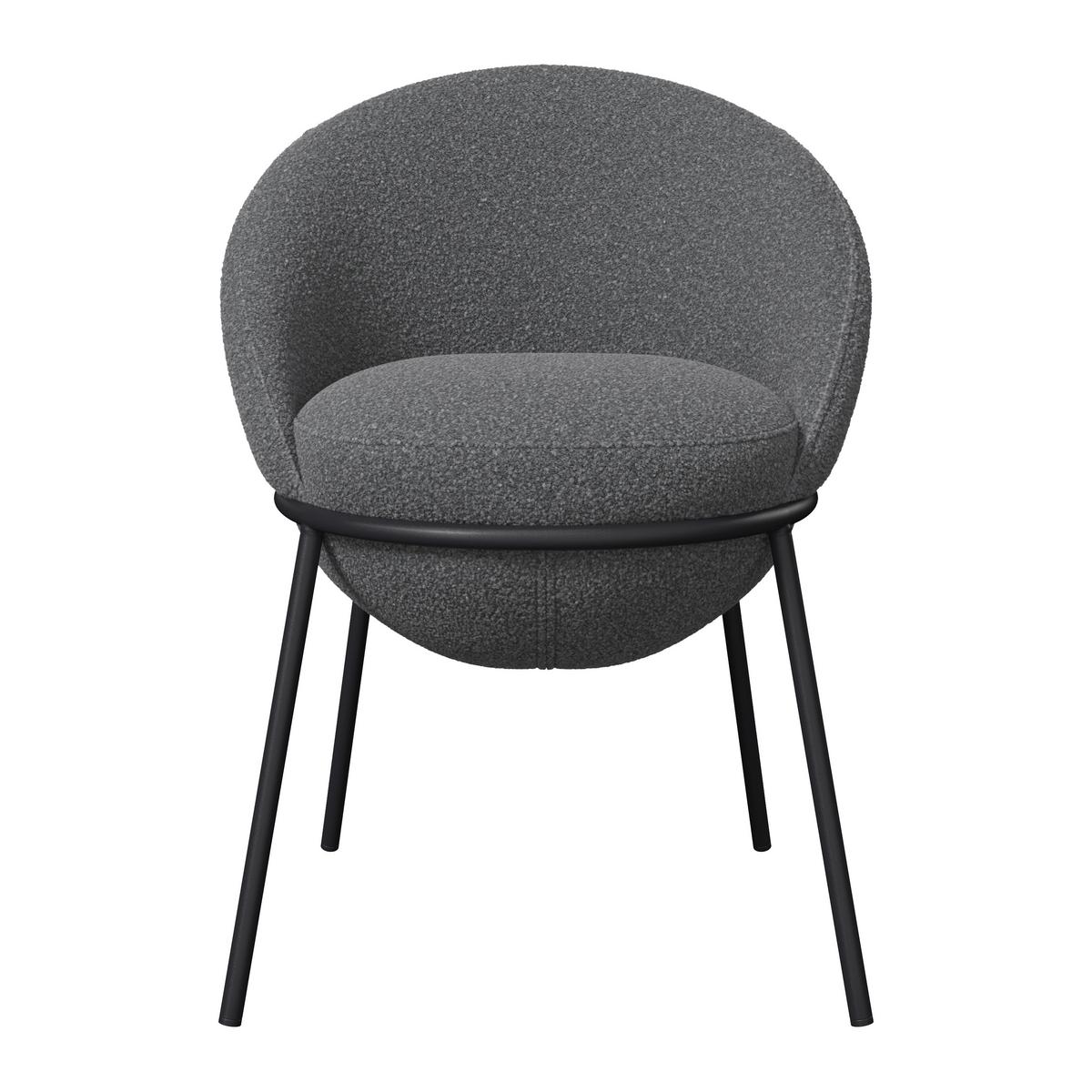 Stolička s podrúčkami Zoa, sivá - čierna/sivá, Modern, kov/drevo (57/85/61cm) - Bessagi Home