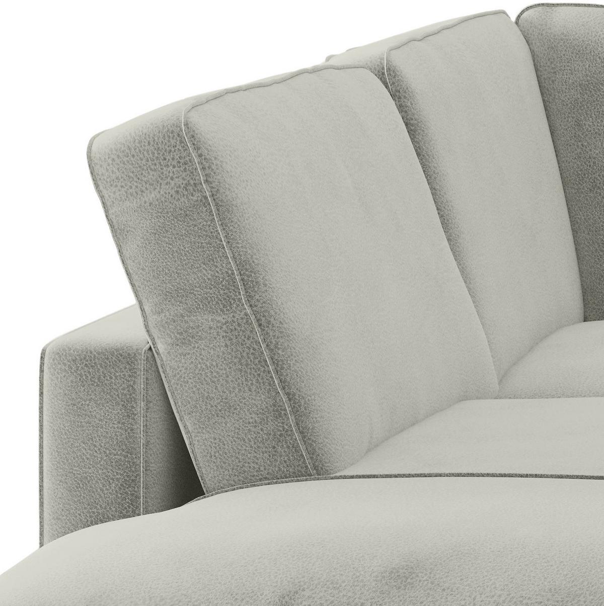Ecksofa Bali - Hellbraun/Hellgrau, Design, Textil (202/250cm) - Livetastic