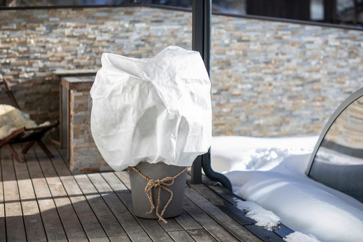 Wintervlieshaube Öko Protect Xl, - Weiß, Basics, Textil (140/200/90cm) - Windhager