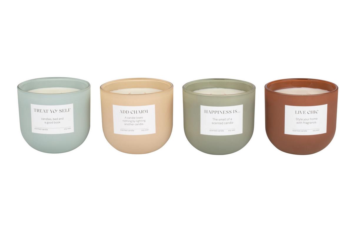 Svíčka ve skle Camilla - šedá/modrá, Moderní, přírodní materiály/sklo (10/9cm) - Mömax