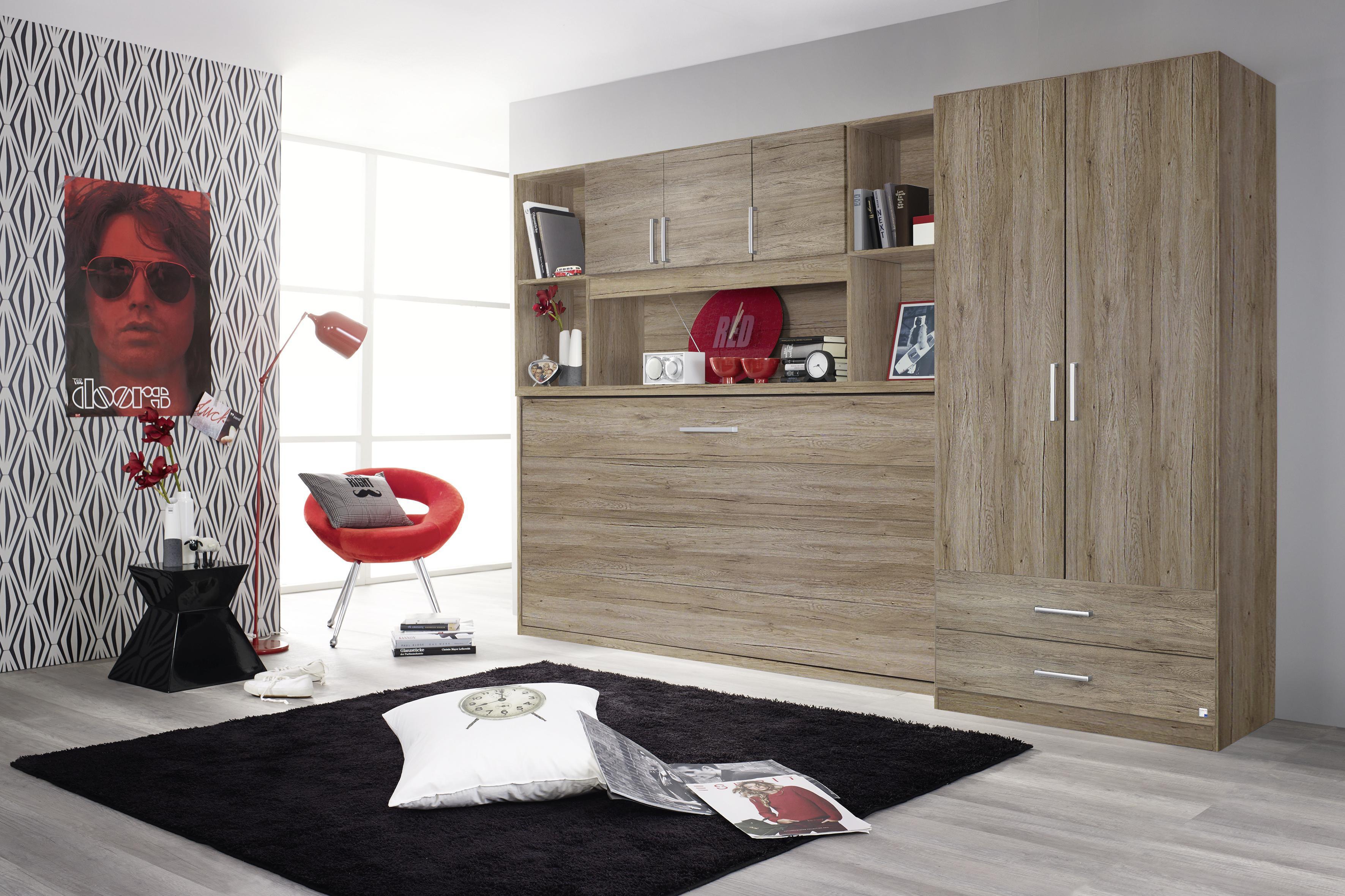 Drehtürenschrank Mit Laden 91cm Albero, Eiche Dekor - Eichefarben, Design, Holzwerkstoff (91/197/54cm) - Rauch Möbel