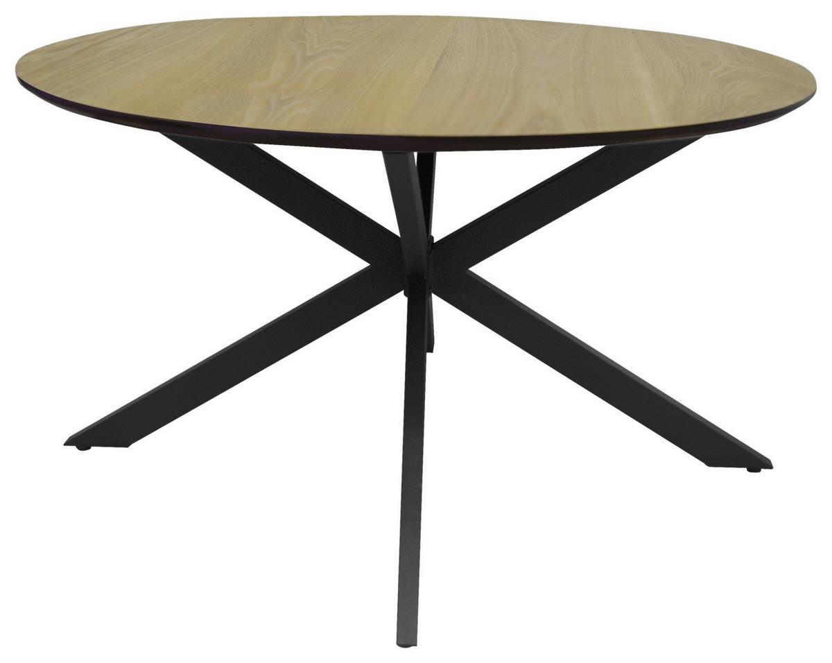 Dohányzóasztal Linda - fekete/natúr, Modern, faalapú anyag/fém (80/45/80cm)