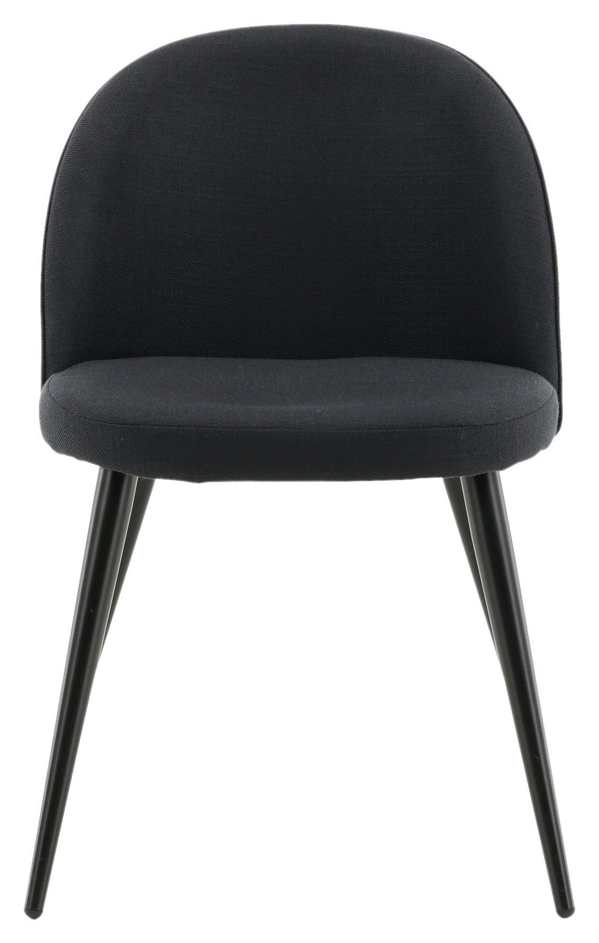 Stuhl-Set Velvet - Schwarz, Design, Textil/Metall (57/76,5/50cm) - Livetastic
