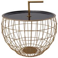 PRÍRUČNÝ STOLÍK ART DECO - čierna/zlatá, Design, kov (49,5/37cm) - MID.YOU