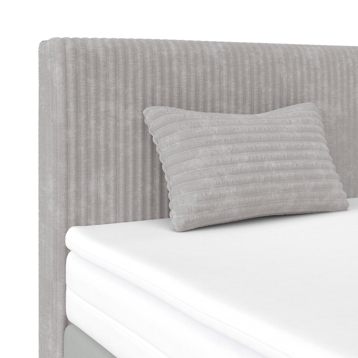 Boxspringbett mit Topper & Bettkasten 140x200 Rossa - Silberfarben/Schwarz, MODERN, Holzwerkstoff/Textil (140/200cm)
